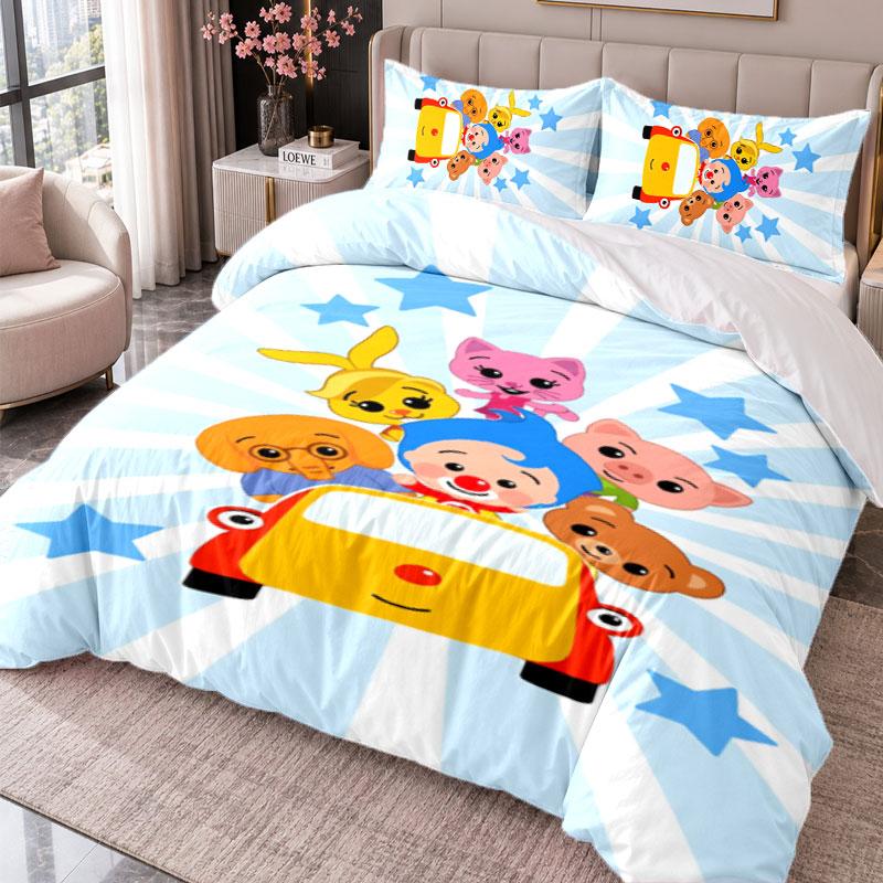 El Payaso Plim Plim 3-teiliges Bettwäsche-Set Bettbezug mit zwei Kissenbezügen für Schlafzimmer Heimdekoration