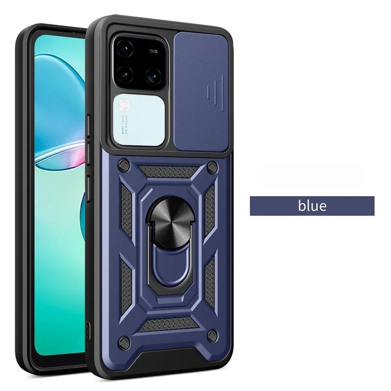 Armor Slide Camera Funda For Vivo V30 Pro 5G Case Magnetic Ring Stand Cover For Vivo V30E V 30 E VivoV30 V30Pro 5G Protect Coque