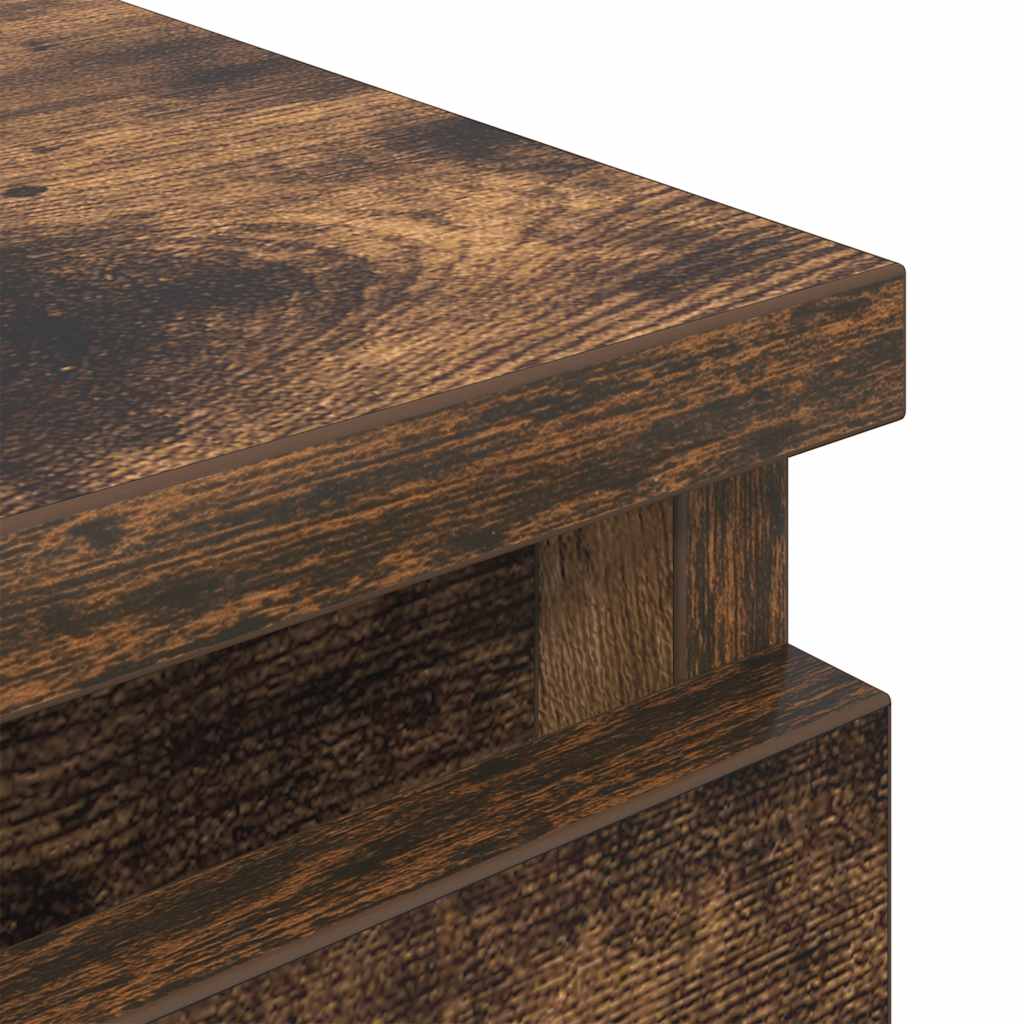 TV Stand Smoked Oak Finish 40 X 35 X 54 Cm Engineered Wood