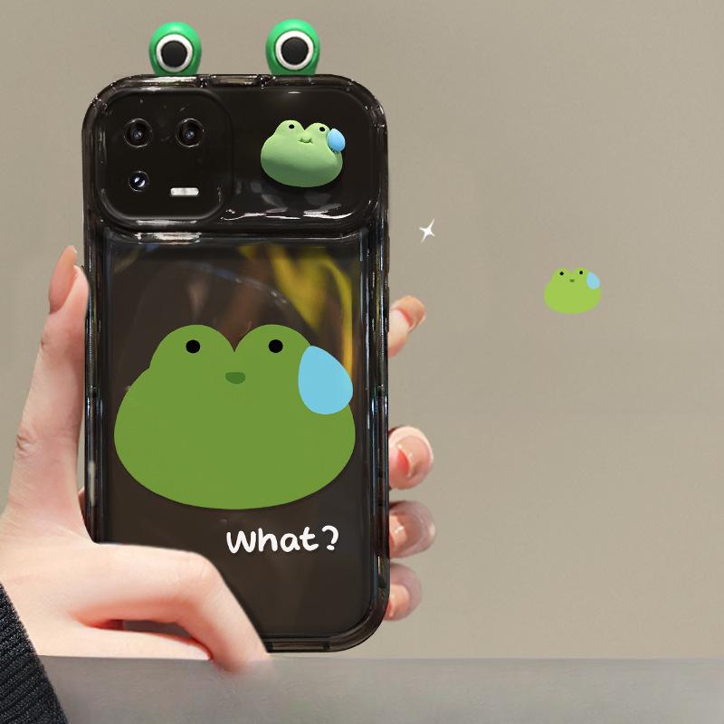 

Подходит для чехла для мобильного телефона Xiaomi 13 12/10s Подвеска в виде куклы-лягушки Redmi K50/60pro Чехол-книжка с зеркалом Note9 Redmi Note 9 Pro