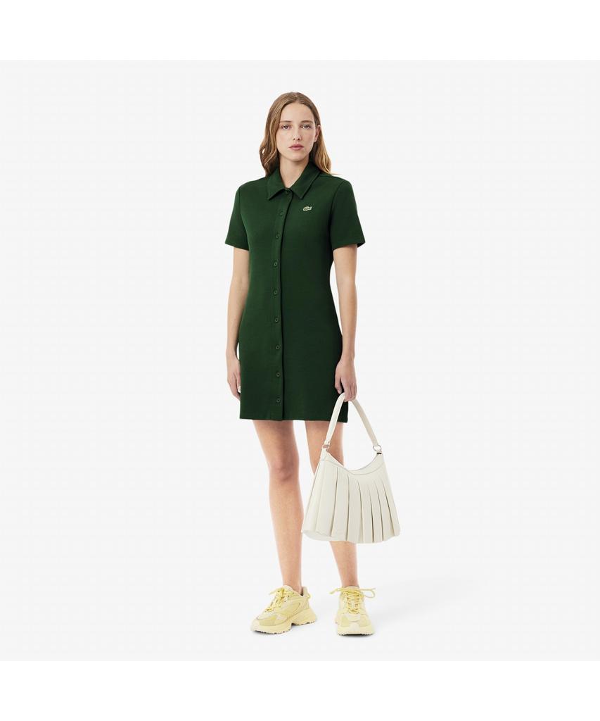LACOSTE Women'S Double-Sided Pique Short Sleeve Shirt Dress Ef6922-55G 132