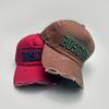 Personalized Street American Embroidery Letter Baseball Cap Men'S And Women'S Shade Ripped Wind Retro Cap