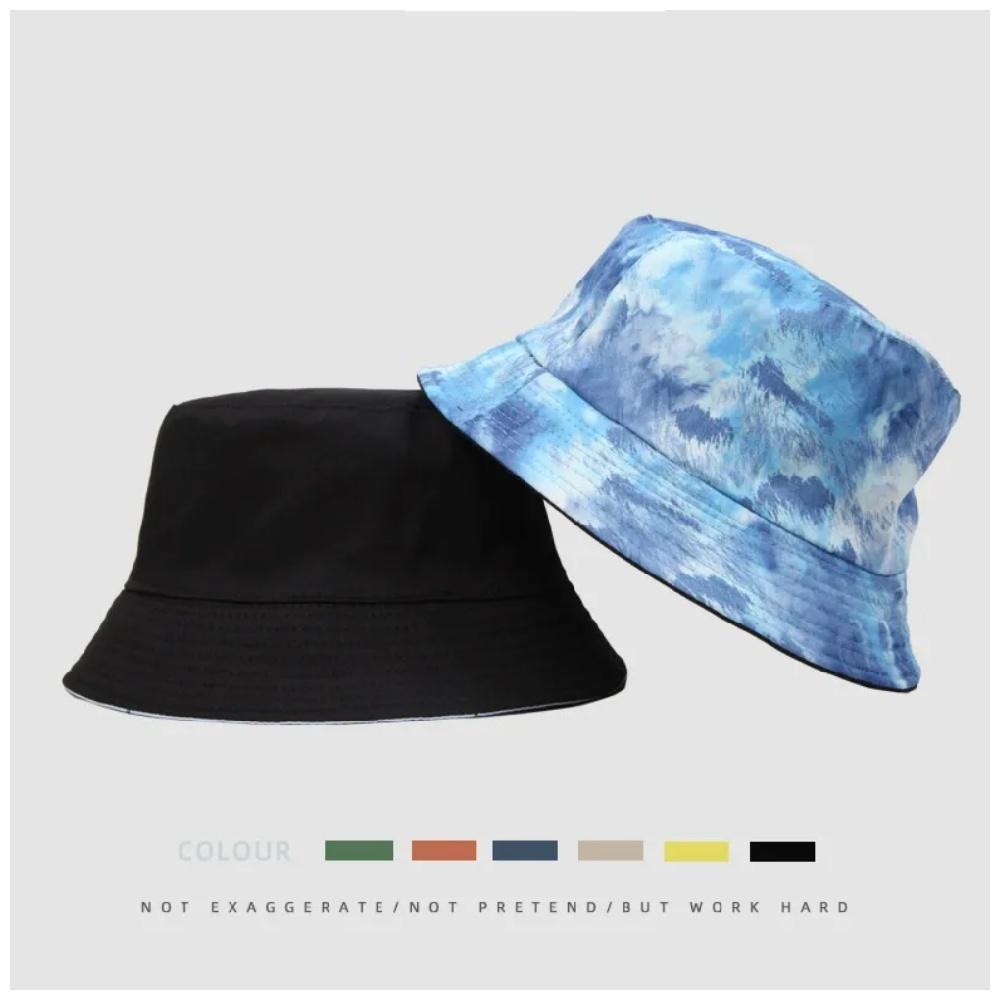 Hand-painted Tie-dye Fisherman Hat Unisex Reversible Cap Outdoor Wear Offering Sun Protection Casual Relaxed Style for Men Women