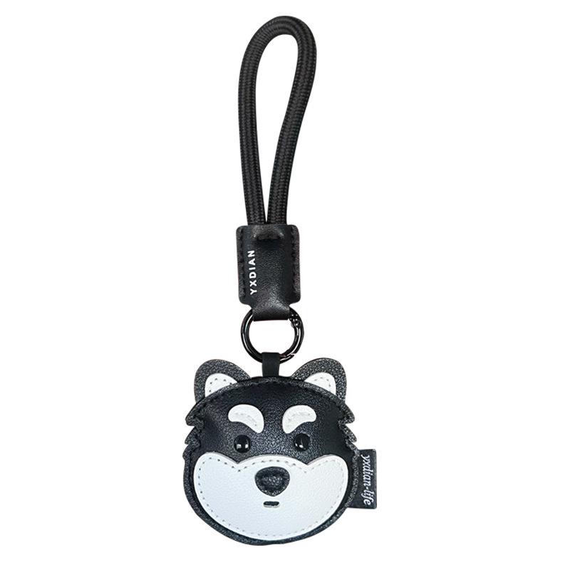 Trendy Leather Car Keychain Cute Puppy Design Backpack Charm Keyring Pendant Gift For Animal Lovers