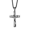 Christian Religion Simple Cross Pendant Necklace for Women Men Stainless Steel Black Color Amulet Chain Necklaces Jewelry Gift
