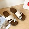 New slippers women's summer fashion flat bottom one-word drag versatile simple set toe cool slippers beach drag women