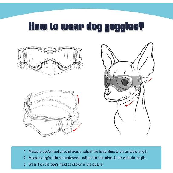 PETLESO Dog Goggles for Small Dogs with Helmet, 2pcs Dog Sunglasses and Dog Helmet Set for Small Medium Dog Outdoor Driving Walking, Black