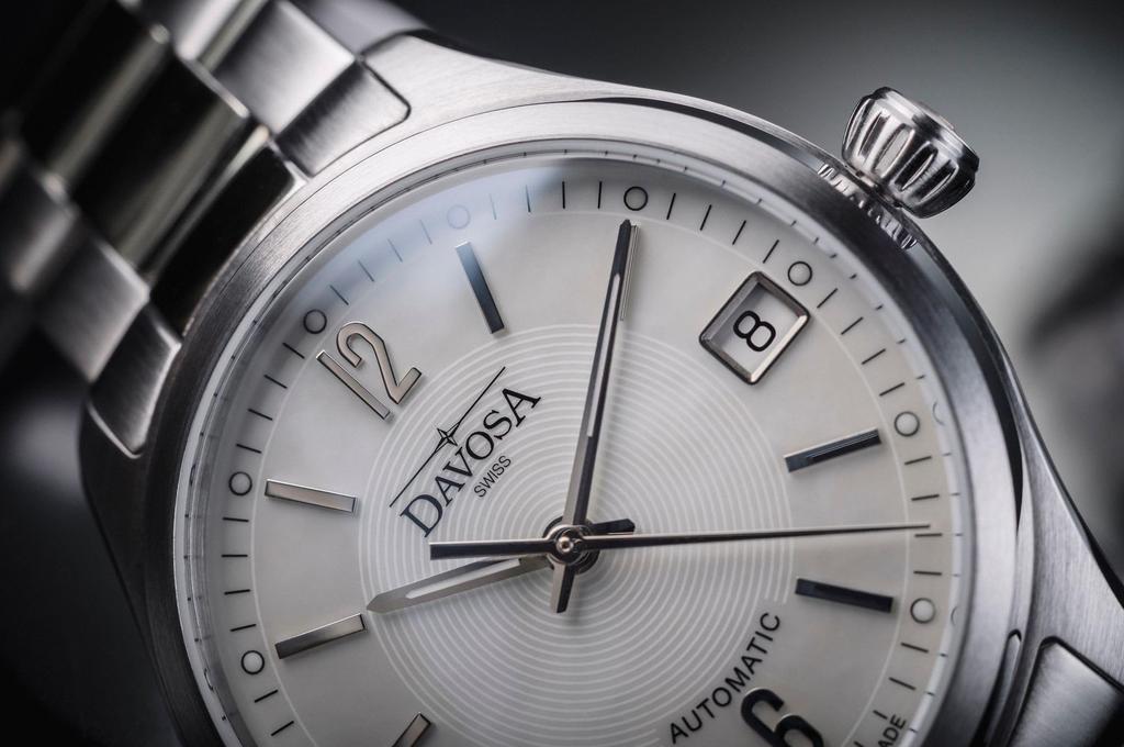 Davosa Newton Lady Auto Automatic Watch with Date Model Swiss-Made Display, Silver, 166.190.10