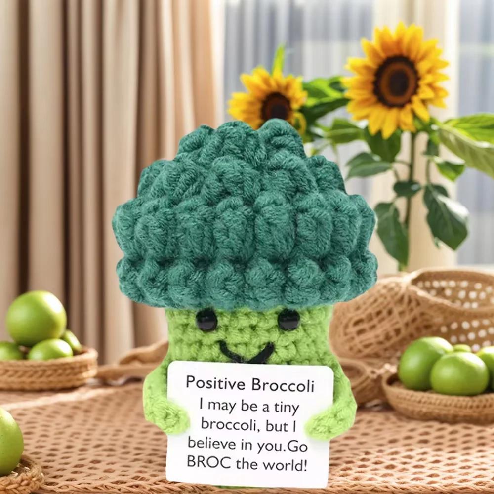 A Top Quality Mini Positive Dinosaur Knitted Crochet Doll Funny Cute Home Decoration Toy Card for Women Men Friends Birthday
