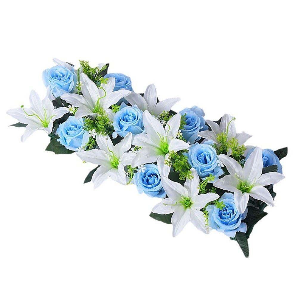 18Pcs/bundle 43cm Artificial Flowers Shooting Prop Party Stage Supplies Fake Flowers Wall Arches Decor Rose&lily