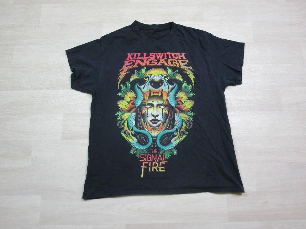 KILLSWITCH ENGAGE Band T-shirt L Signal Fire Heavy Metal Colorful Graphic XXL