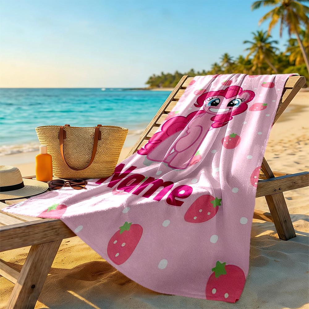 Little Pony Customize Your Name Beach Towel Super Soft & Absorbent Portable for SwimmingBeachCamping Travel Beach AccessoriesGym