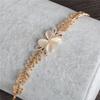 Stylish Women New Fashion Opal Gold Color Crystal Rhinestone Flower Charm Bracelet Bangle Gift Jewelry