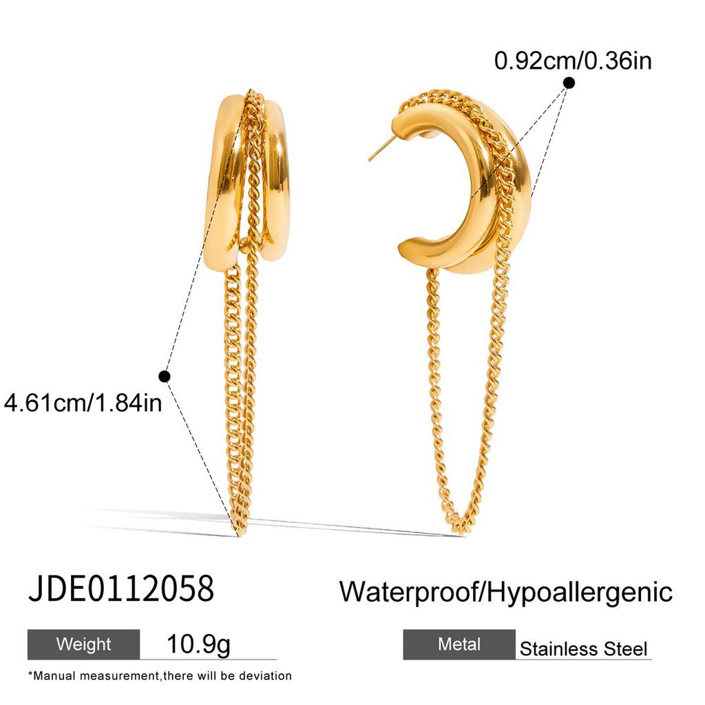 Youthway Minimalist Style Stainless Steel Tassel Line Earrings Earrings Daily Commuter Women'S Accessories Gift