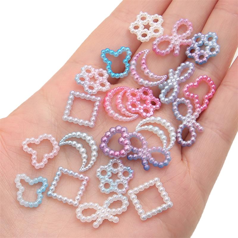 

190 шт./упаковка ABS Кольоровий градієнт Перлинні намистини довільної змішаної форми для аксесуарів для виготовлення ювелірних виробів своїми руками світло-синій колір