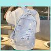 Cute High School Girl Backpack Durable Nylon Lightweight Graffiti Cartoon Pattern Large Capacity