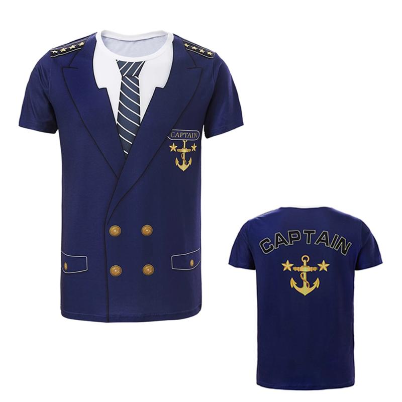 Navy Uniform Cosplay Funny T Shirt Men Sexy Women Captain Tee Shirt Uniform Tops