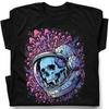 Psychedelic Skull Astronaut Mushrooms Space T-Shirt Cosmic Trippy Tee