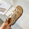Girls' Sandals  Summer New Children's Shoes Little Girls' Princess Shoes Soft Bottom Casual Rhinestone Roman Shoes Trendy