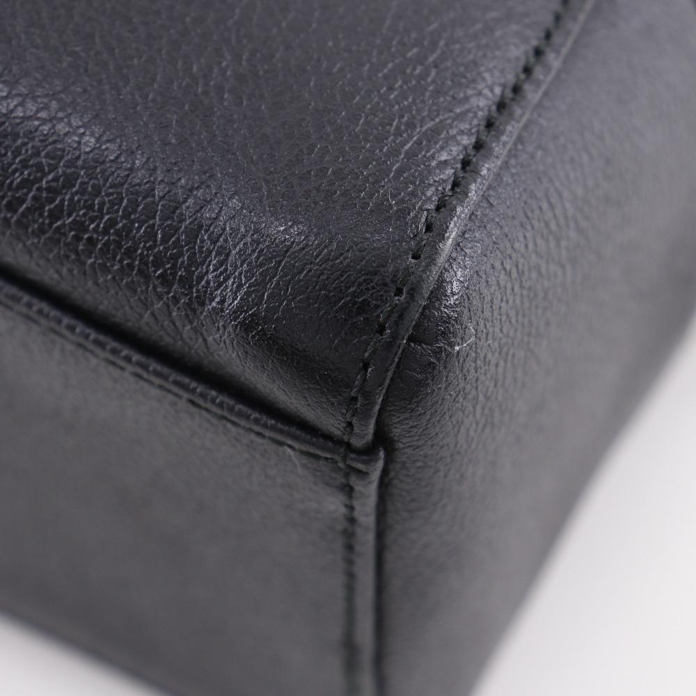 BURBERRY Shibo leather Handbag Nova Check black leather Women Used