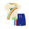 Children's Clothing Set Summer New Children's Short-sleeved Knitted Cotton Cartoon Crew Neck Two-piece Printing