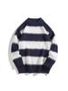 Men's Japanese Casual Striped Knit Pullover - 2025 Autumn/Winter Long Sleeve Round Neck Sweater