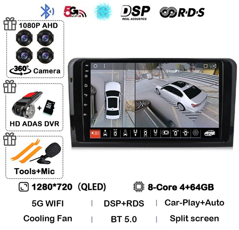 Android 14 Auto CarPlay Car Radio For Mercedes Benz W164 ML GL 2005 - 2012 GPS Multimedia Video Player Stereo 2Din DVD Head Unit