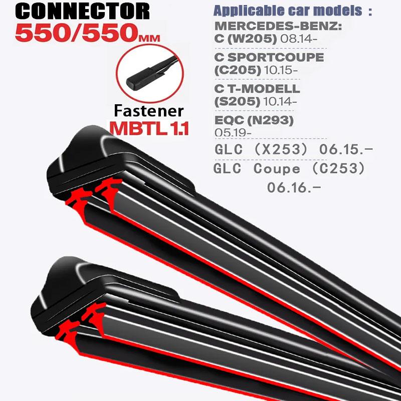 MBTL 1.1 Wiper Blades 550/550mm (22 +22 ) for Mercedes-Benz C-Class, GLC-Class & EQC чёрный