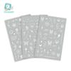 Blue-Green Luminous New Year Nail Stickers with White Lace and Butterfly Designs
