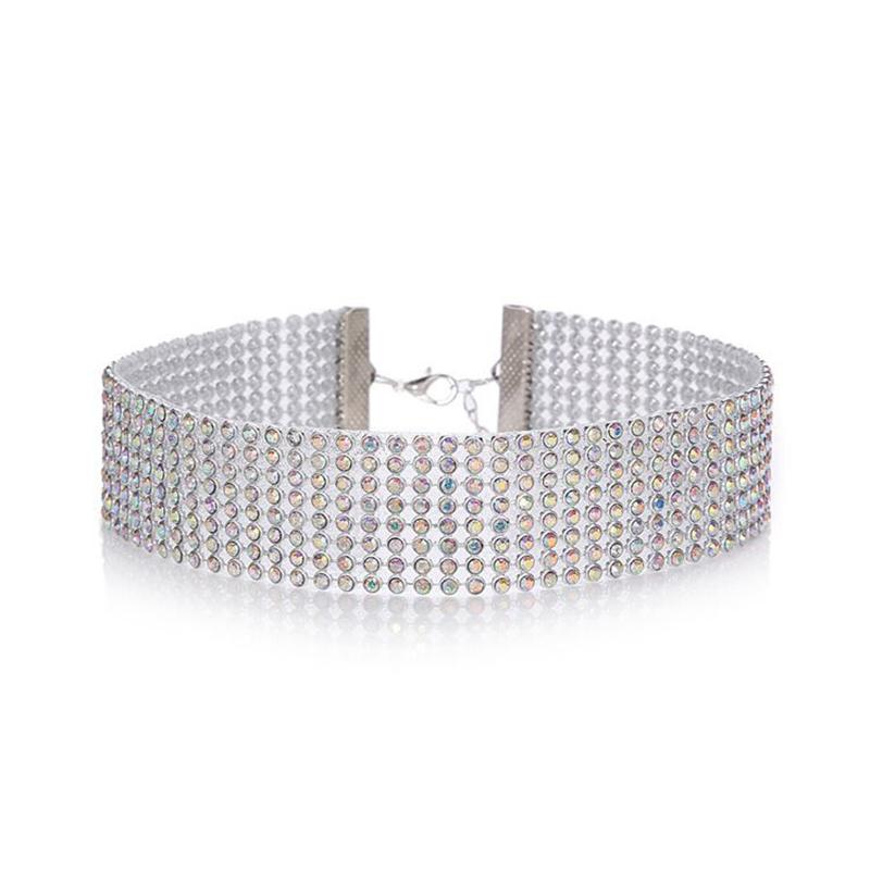 TOP Quality Cool Shiny Rhinestone Bundle Neck Popular Element Collar Necklace Punk Hip Hop Women's Choker Gift Korean Jewelry