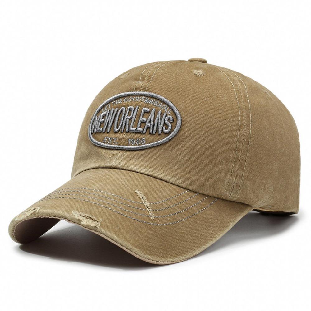 Letter NEWORLEANS Distressed Faded Cap Broken Hole Sunscreen Hats  For Man Women Outdoor Sports