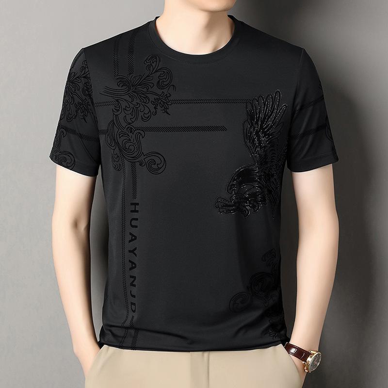 2026 Summer New Casual Short-Sleeve Men s Black Slim Fit T-Shirt M чёрный