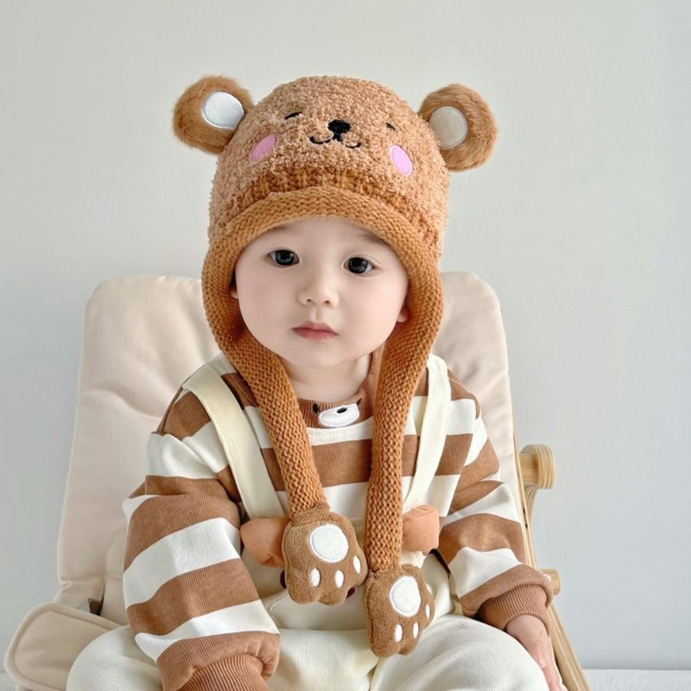 Pig Baby Plush Hat Cartoon Ear Protection Hat Lovely Knitted Hat  Outdoor