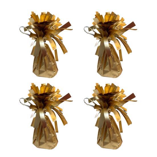4Pcs Golden Metallic Balloon Weights Holder Reusable Non-Slip Balloons Pendants Graduation Party Christmas Wedding Decoration