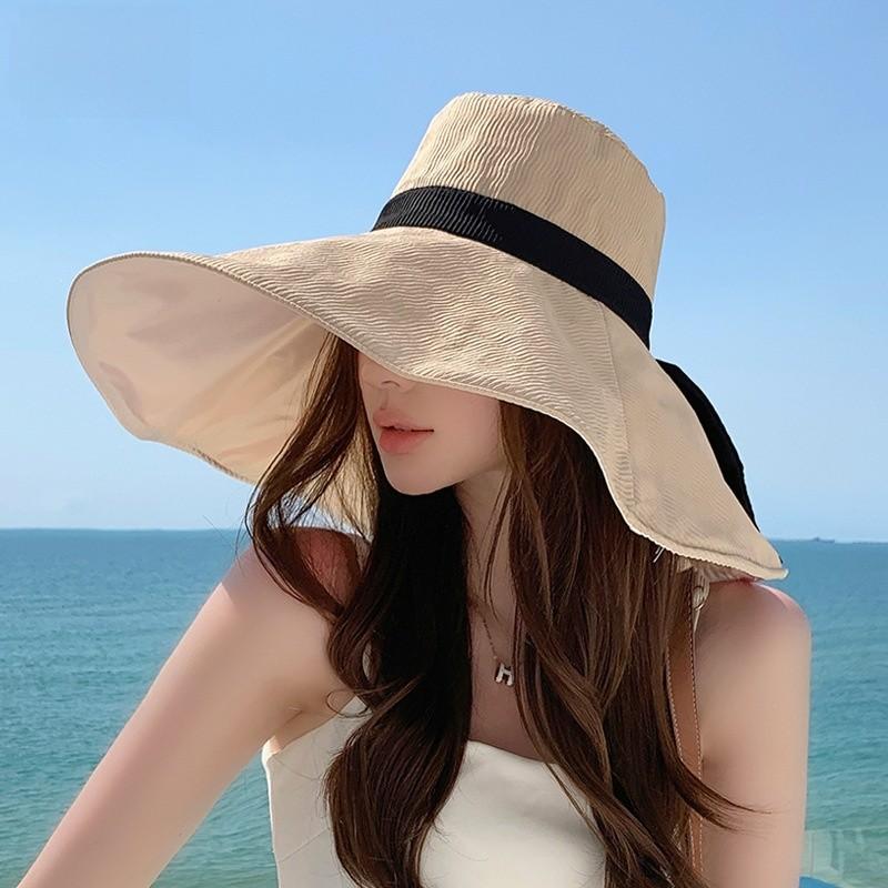 Cotton Sun Hat With Large Brim For Summer Outdoor Sun Protection Women