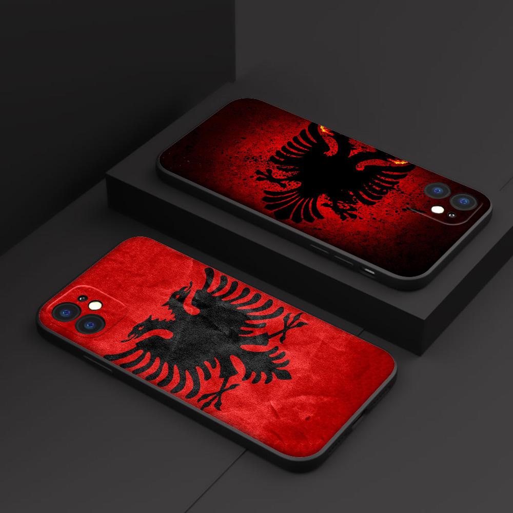 GX16 Albania Albanians Flag Silikon mykt deksel til iPhone 13 12 Mini 11 Pro XS Max XR X 8 7 6 6S Plus 5 5S SE 2020