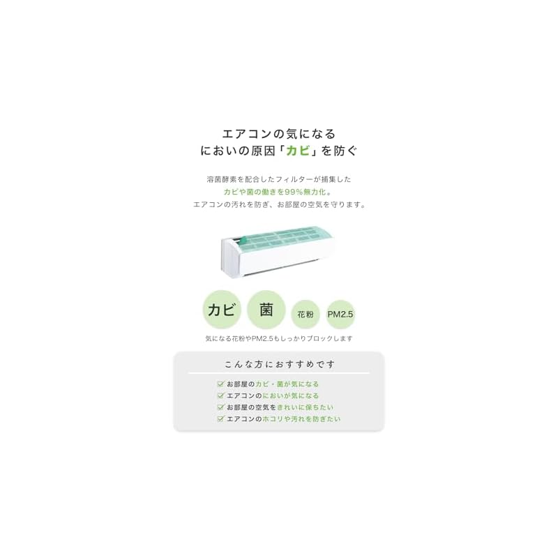 [LDK A-Rating Award Winner] Mold-Blocking Bio-Enzyme Filter Air Conditioner Filter for Wall-Mounted Air Conditioners - Dust Removal, 99% Mold and