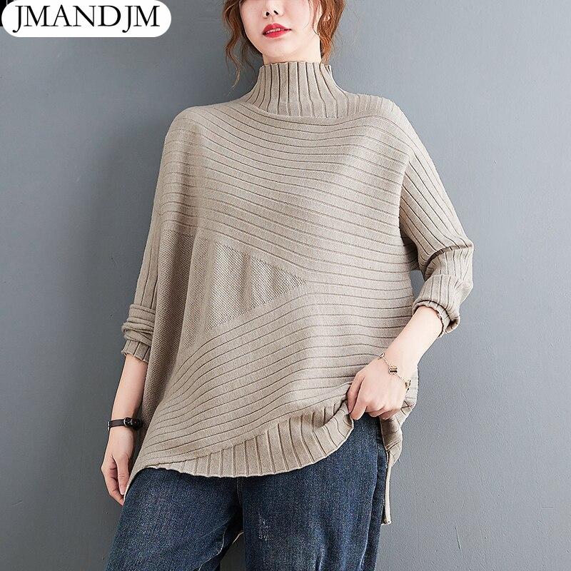 

Осень-зима, свитер, пуловеры, топы, водолазка, женская одежда, свободный размер, свободный повседневный полосатый базовый женский хлопковый трикотаж