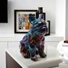 Kawaii Painted Bulldog Statue Cartoon Colorful Dog Statue Graffiti French Bulldog Statue  Children