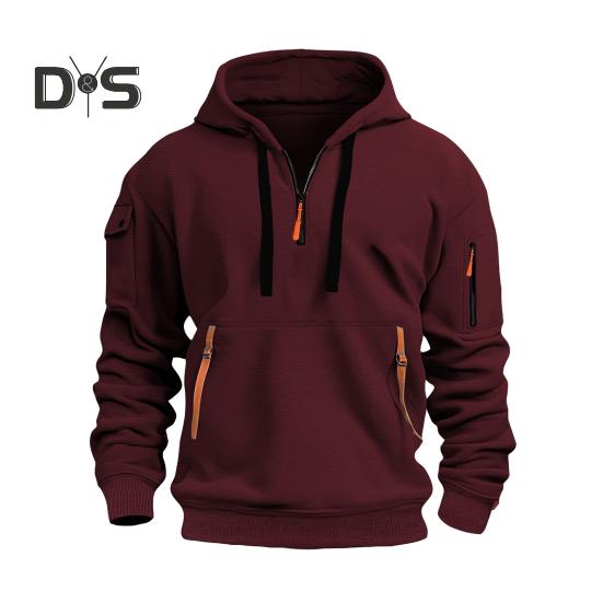 

Мужская толстовка с капюшоном на молнии и ремешках, декорированная завязками, с капюшоном, осень-весна-зима, пэчворк, пуловер с капюшоном и эластичными манжетами для повседневной работы в школе и на открытом воздухе L вино красного