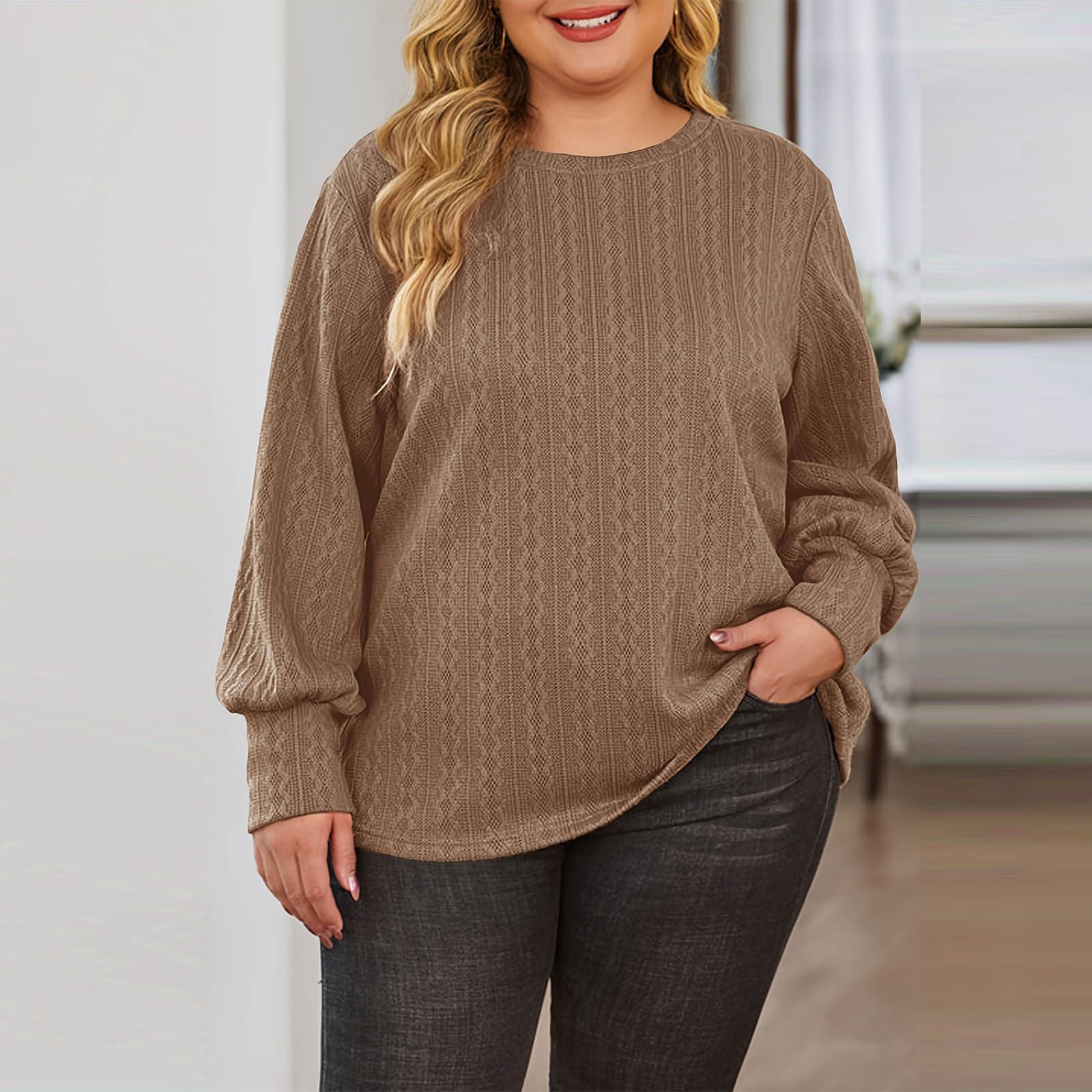 

Женская модная повседневная однотонная блузка оверсайз с длинным рукавом свободного кроя XXXXL