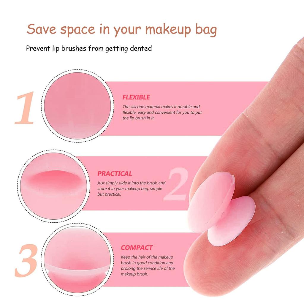 10pcs Couvercles de Pinceaux à Lèvres Ventouse en Silicone Empêchent la Perte Anti-Poussière Couvercle Protecteur de Pinceau à Lèvres