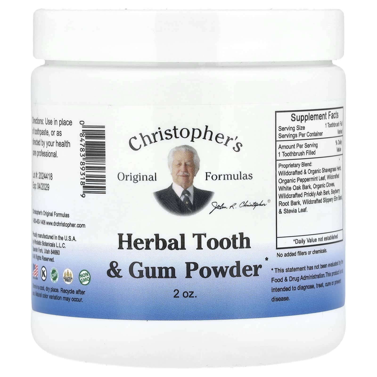 

Christopher S Original Formulas, Herbal Tooth & Gums Powder, 2 oz
