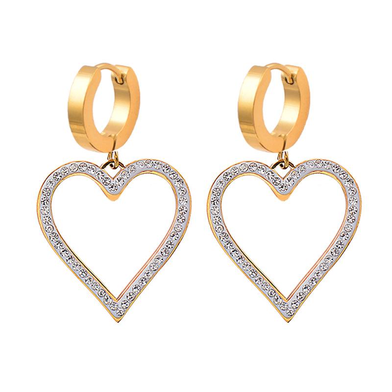 

Серьги-подвески в форме любви из титановой стали с супер блестящими бриллиантами, серьги из нержавеющей стали