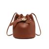 2026 Versatile Lychee Leather Crossbody & Shoulder Bucket Bag