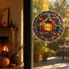 Acrylic Halloween Suncatcher Puzzle - Flat Pumpkin for Window Decor
