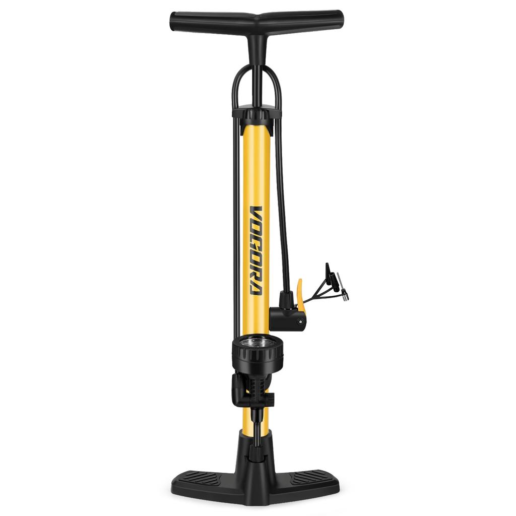 VOGORA Bicycle High Pressure Pump Compatible with American and British Can Quickly Fill Road and Cross Bikes with a Floor Pump French, Valves,