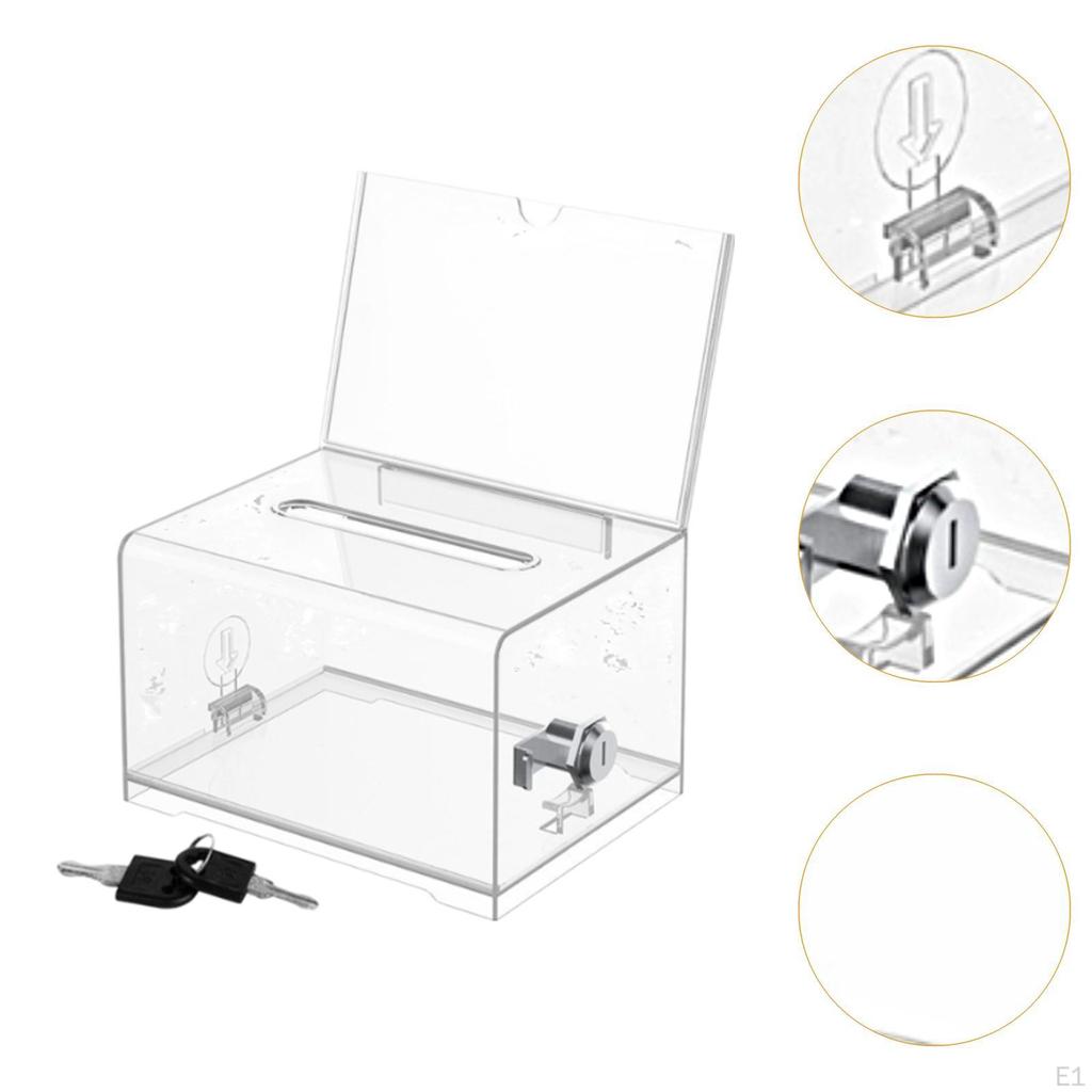 Business Card Collection Box Acrylic Donation Case Collecting Opinion Multipurpose Storage Organizer