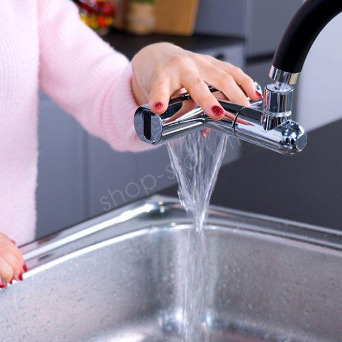 Tête de Robinet - AQUASPIN - Rotative 360° - 4 en 1 - 4 Modes d'Eau - Économie d'Eau