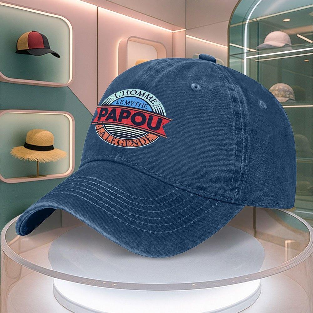 Casquette de Baseball Papou Rétro à Imprimé Lettres Pour Hommes Femmes Visière Courbée Casquette Papa Réglable Langue de Canard Plusieurs Couleurs